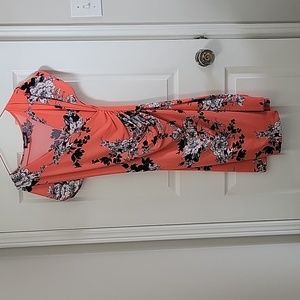 Faux wrap midi dress